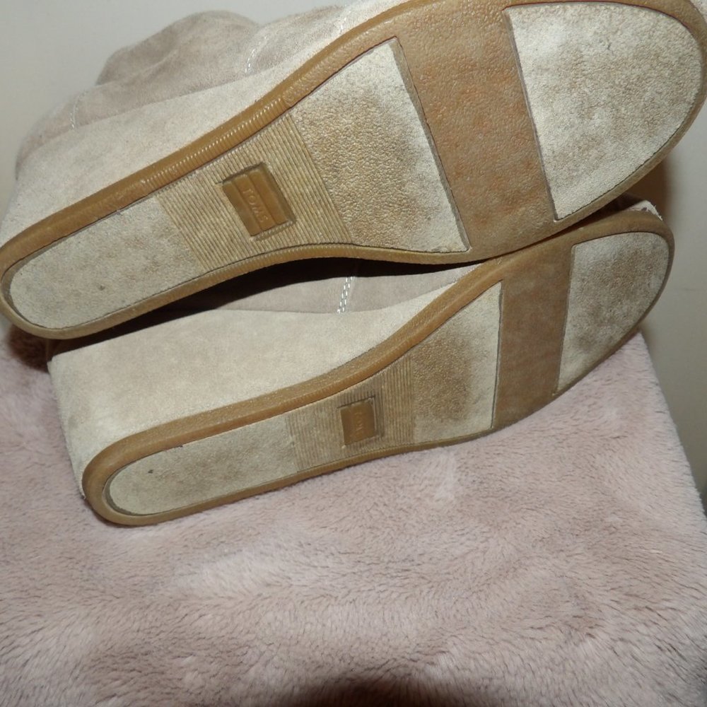 Toms Wedge Heel Lace Booties Sz W12 - Picture 7 of 9